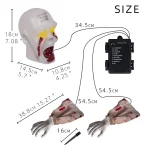 1PC Halloween Creepy Ghost Horror Ornament Glowing Skeleton Ground Plug Hands Set Warm Light Skeleton Decoration Street Lamp 5
