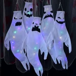 Hanging Ghost Halloween LED Luminous Ghost Children's Gift Scary Party Props Home Outdoor Courtyard Bar Hanging Decorations