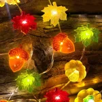 1pc 20/30LED Copper Wire String Light Fall Garland Decorative Fairy Lights Battery Powered Suitable For Halloween Indoor Decor 5