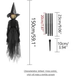 3PCS Halloween Colourful Glow Three Hand-Holding Witches Sound-activated hand-holding witch Halloween light up decoration props 6