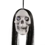 1pc Halloween Hanging Long Hair Ghost Skeleton Pendant LED Light-emitting Horror Bar Haunted House Decoration Party Supplies 5