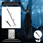 3PCS Halloween Colourful Glow Three Hand-Holding Witches Sound-activated hand-holding witch Halloween light up decoration props 5