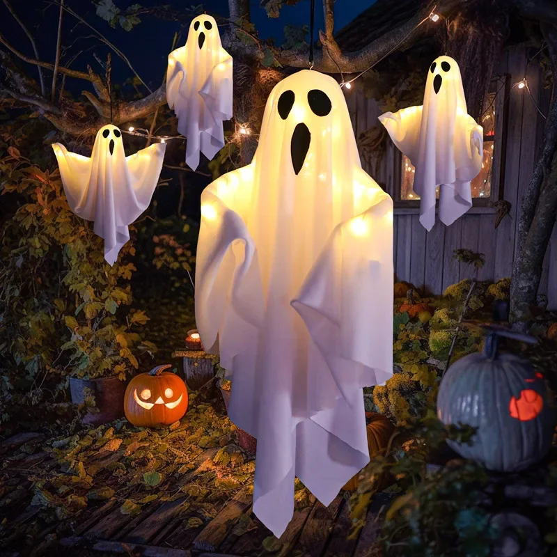 2025 LED Glow Ghost Party Halloween Decoration for Home Indoor Outdoor Haunted House Bar Hanging Horror Props with Lights 2025 LED Glow Ghost Party Halloween Decoration for Home Indoor Outdoor Haunted House Bar Hanging Horror Props with Lights