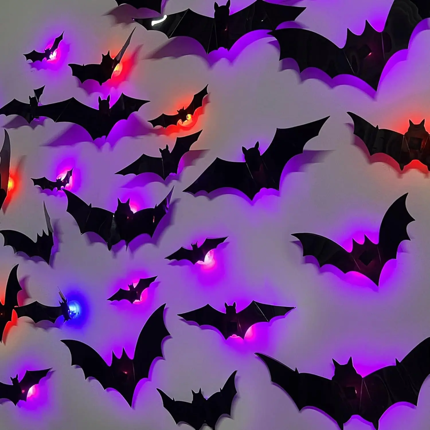 Halloween Bat/Spider Decor Night Light 3D Purple/Green Lights Wall Sticker for Self-adhesive Decor Halloween Party Decoration Halloween Bat/Spider Decor Night Light 3D Purple/Green Lights Wall Sticker for Self-adhesive Decor Halloween Party Decoration