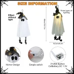 1/2/3pcs Halloween LED Light Up Witch Ghost for Halloween Party Home Indoor Outdoor Yard Decoration Scary Hanging Ornaments Gift 5