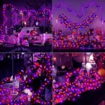 5M-20M LED Purple Orange String Light Outdoor Battery Powered Halloween Fairy Lights For Christmas Party Garden Halloween Decor 3