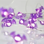 1pc 20/30 LED Halloween Bat Copper Wire String Light Battery Powered Purple Bat Fairy Lamp For Home Bedroom Festival Party Decor 2