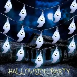 59.06inch 10 Lights, 3m 20 Lights Ghost Halloween Decoration String Lights, Battery Powered (No Plug) 6