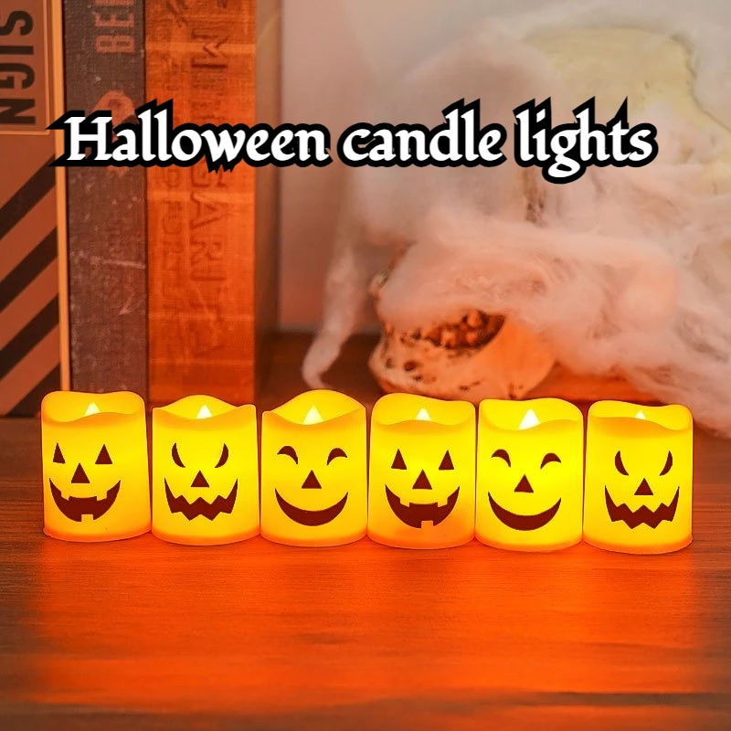 6Pcs LED Candle Light Battery Powered Pumpkin Skull Ghost Spooky Light Halloween Party Decora Ambiance Electronic Candle Lights 6Pcs LED Candle Light Battery Powered Pumpkin Skull Ghost Spooky Light Halloween Party Decora Ambiance Electronic Candle Lights