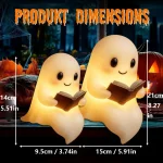 New Cute Ghost Reading Lamp Ghost Reading Book Lamp Halloween Decorative 3D LED Ghost Statue Night Light for Readers Living Room 6