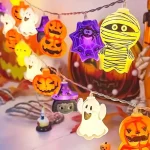1PC 1.5M10LED/3M20LED Halloween Battery Box 8-Element Light String,Without Battery,Used for Halloween,Autumn Harvest Decoration 2