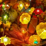 1pc 20/30LED Copper Wire String Light Fall Garland Decorative Fairy Lights Battery Powered Suitable For Halloween Indoor Decor 3