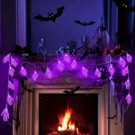 1pc 20LED Halloween Skeleton Hand Battery Powered String Light Horrible Atmosphere Skull Hand Lamp For Home Patry Yard Decor 2