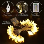59.06inch 10 Lights, 3m 20 Lights Ghost Halloween Decoration String Lights, Battery Powered (No Plug) 5