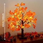 1pc 24 LED Artificial Black Birch Tree Light DIY Branches Table Lamp For Fall Gifts  Home Bedroom Holiday Party Halloween Decor 5