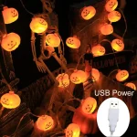 3 6M Pumpkin Horror Eyeballs LED String Lights Portable USB 20 40 Leds Halloween Party Decoration For Home bar Atmosphere Decor 3