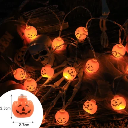 2025 Halloween Decoration Led Light String Pumpkin Skull Eyeball Shaped Lamp String  Trick Or Treat Lantern Horror Halloween Day 2