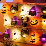 1PC 1.5M10LED/3M20LED Halloween Battery Box 8-Element Light String,Without Battery,Used for Halloween,Autumn Harvest Decoration 3
