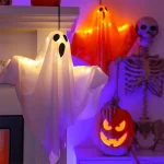 2025 LED Glow Ghost Party Halloween Decoration for Home Indoor Outdoor Haunted House Bar Hanging Horror Props with Lights 3