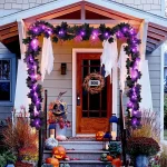 1pc Halloween Artificial Hanging Fall Leave Vines With 20 LED Black Leaf Garland With Purple Lights Battery Powered Horror Atmo 6