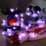 1pc 20/30 LED Halloween Bat Copper Wire String Light Battery Powered Purple Bat Fairy Lamp For Home Bedroom Festival Party Decor 3