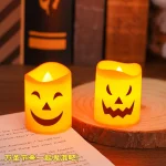 6Pcs LED Candle Light Battery Powered Pumpkin Skull Ghost Spooky Light Halloween Party Decora Ambiance Electronic Candle Lights 4
