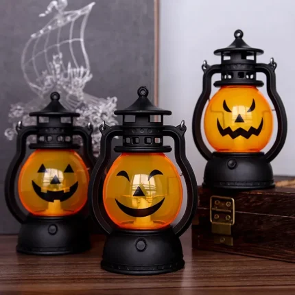 Cosplay Pumpkin Lights Decorative LED Handheld Lamp Pumpkin for Table Camping Garden Yard Party Home Decor 2