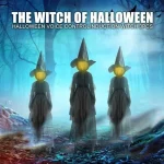 3PCS Halloween Colourful Glow Three Hand-Holding Witches Sound-activated hand-holding witch Halloween light up decoration props 3