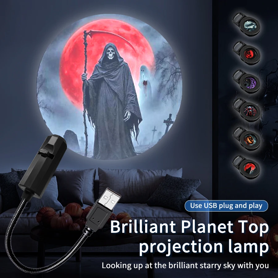 Led Halloween Moon Lamp USB Projector Night Light Christmas Holiday Ornaments for Ceiling Wall Atmosphere Mood Light Adjustable Led Halloween Moon Lamp USB Projector Night Light Christmas Holiday Ornaments for Ceiling Wall Atmosphere Mood Light Adjustable