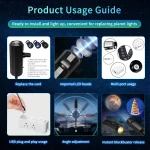 Led Halloween Moon Lamp USB Projector Night Light Christmas Holiday Ornaments for Ceiling Wall Atmosphere Mood Light Adjustable 2