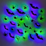 Halloween Bat/Spider Decor Night Light 3D Purple/Green Lights Wall Sticker for Self-adhesive Decor Halloween Party Decoration 4