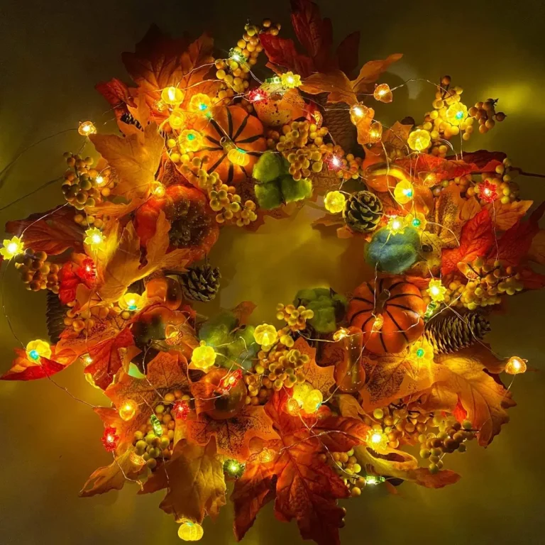 1pc 20/30LED Copper Wire String Light Fall Garland Decorative Fairy Lights Battery Powered Suitable For Halloween Indoor Decor