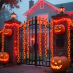 2/3M Halloween Plastic Chain Lights Props Chains with 8 Lighting Modes String Lights for Skeleton Dog Spooky Outdoor Decorations 5