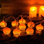 1pc 10/20 LED 3D Pumpkin String Light Halloween Atmosphere Decorative Lamp Battery Powered For Home Bedroom Party Festival Decor 3