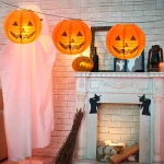 2pcs Halloween Pumpkin Lanterns for Halloween Decoration Jack-O'-Lanterns for Home Outdoor Decoration No Electricity Needed 5