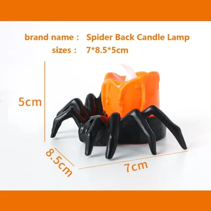 1PCS Halloween Decorations LED Candle Light Plastic Spider Pumpkin Lamp for Home Bar Haunted House Halloween Party Decor 2