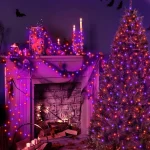 5M-20M LED Purple Orange String Light Outdoor Battery Powered Halloween Fairy Lights For Christmas Party Garden Halloween Decor 6
