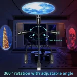 Led Halloween Moon Lamp USB Projector Night Light Christmas Holiday Ornaments for Ceiling Wall Atmosphere Mood Light Adjustable 4