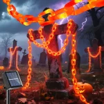 2/3M Halloween Plastic Chain Lights Props Chains with 8 Lighting Modes String Lights for Skeleton Dog Spooky Outdoor Decorations