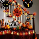 1pc 10/20 LED Halloween Single Layer Pumpkin & Ghost String Light Battery Powered For Home Garden Holiday Halloween Party Decor 5