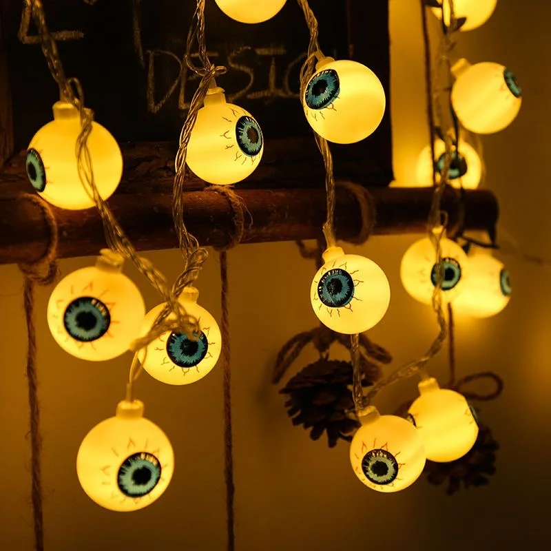 3 6M Pumpkin Horror Eyeballs LED String Lights Portable USB 20 40 Leds Halloween Party Decoration For Home bar Atmosphere Decor 2