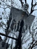 1PCS Halloween Skeleton Ghost Decoration Ghost with LED Halloween Decoration LED String Lights for Outdoor Use in Gardens 4