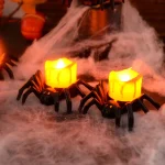 1PCS Halloween Decorations LED Candle Light Plastic Spider Pumpkin Lamp for Home Bar Haunted House Halloween Party Decor 5
