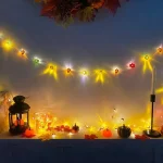 1pc 20/30LED Copper Wire String Light Fall Garland Decorative Fairy Lights Battery Powered Suitable For Halloween Indoor Decor 4