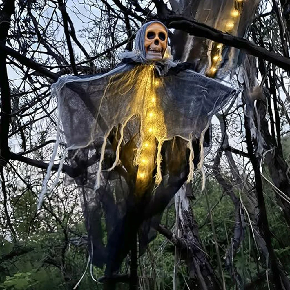 1PCS Halloween Skeleton Ghost Decoration Ghost with LED Halloween Decoration LED String Lights for Outdoor Use in Gardens 1PCS Halloween Skeleton Ghost Decoration Ghost with LED Halloween Decoration LED String Lights for Outdoor Use in Gardens