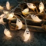 59.06inch 10 Lights, 3m 20 Lights Ghost Halloween Decoration String Lights, Battery Powered (No Plug) 3