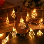 1pc 20LED Halloween Skeleton Hand Battery Powered String Light Horrible Atmosphere Skull Hand Lamp For Home Patry Yard Decor 4